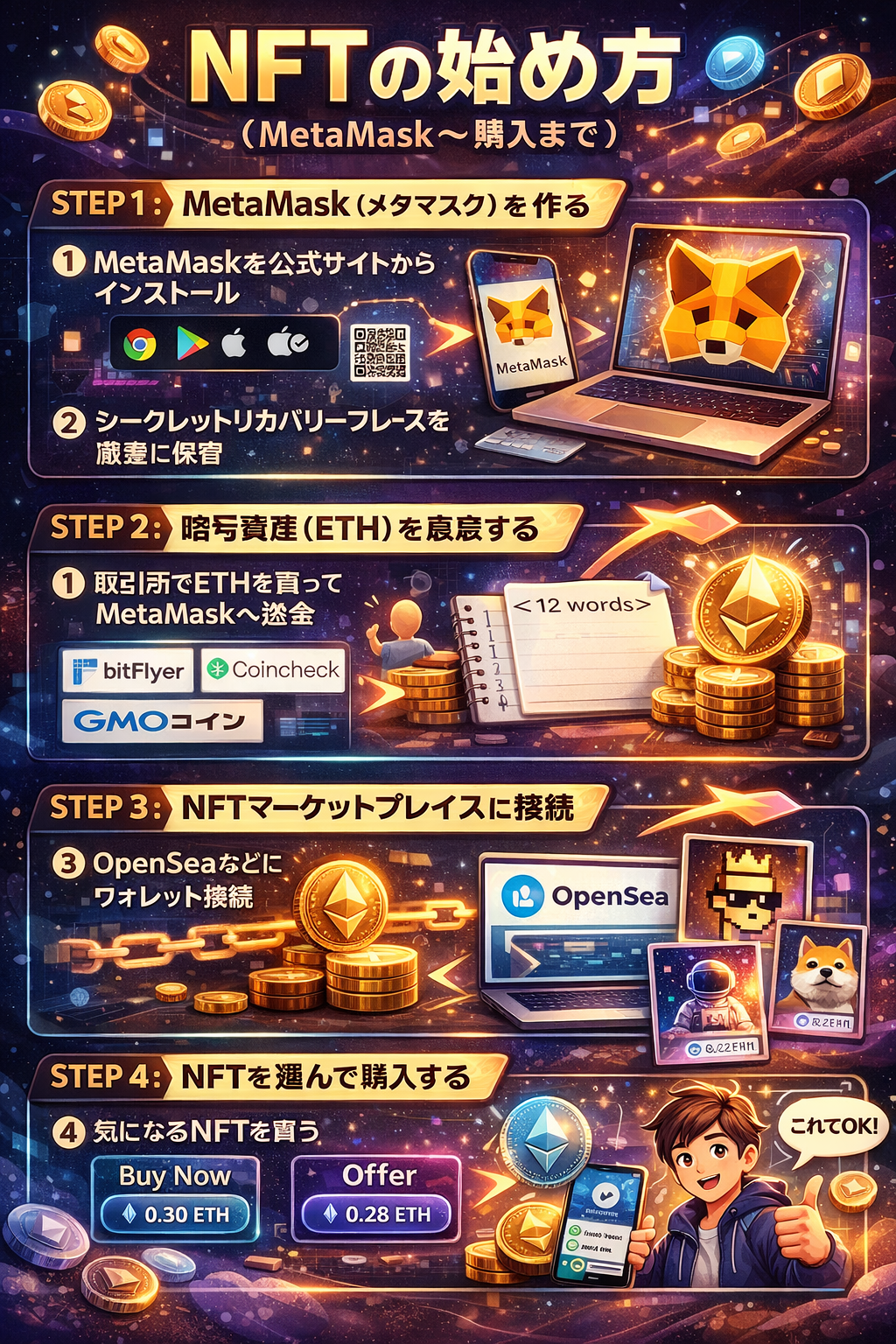 NFTの始め方（MetaMask〜購入まで）